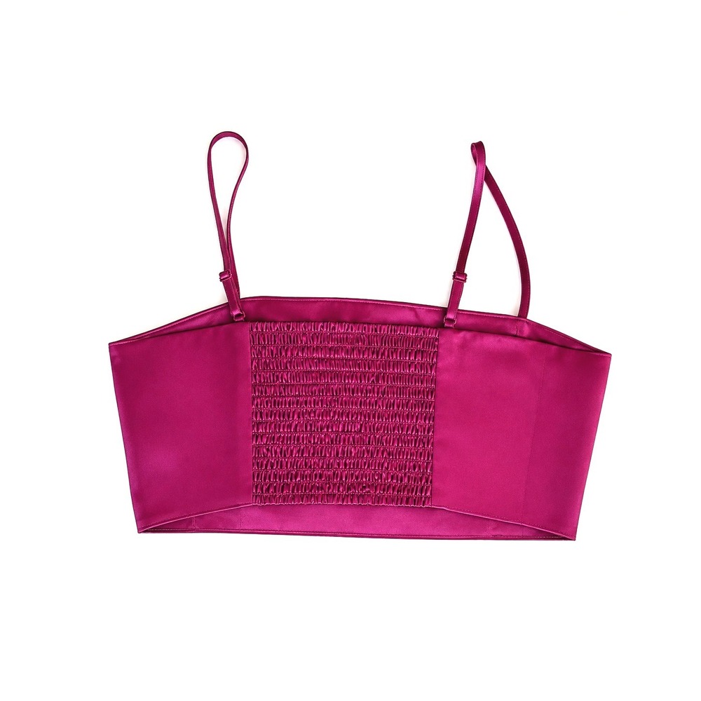 House of Harlow 1960 Fuchsia Satin Crop Top Cami Medium NWOT